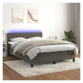 vidaXL Boxspringbett 140 x 200 cm Dunkelgrau