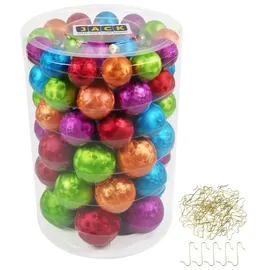 Jack by Inge Glas 60x Glas Christbaumkugeln 4 5 6 7 cm Eislack Bunt Mille-Fiori + Haken