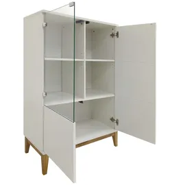 OTTO home Highboard 80 x 122 x 40 cm Weiß / Wotan Eiche