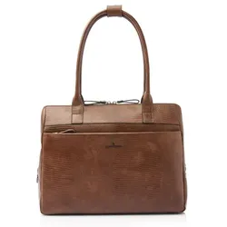 Castelijn & Beerens Vera Schultertasche RFID Schutz Leder 41 cm Laptopfach cognac