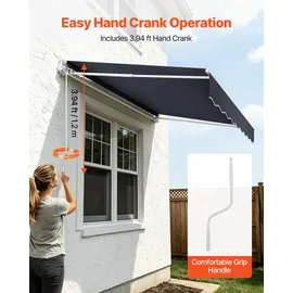 Vevor Gelenkarmmarkise 2,5 x 2 m grau