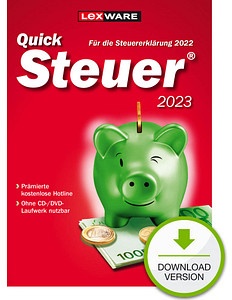 LEXWARE QuickSteuer 2023 (für das Steuerjahr 2022) Software Vollversion (Download-Link)