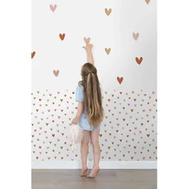 Estahome Wandtattoo Herzchen Terrakotta, Rosa und Beige 47.5 x 66 cm
