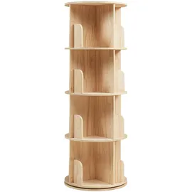 [en.casa] Drehbares Bücherregal 125 x 44 x 44 cm Beige