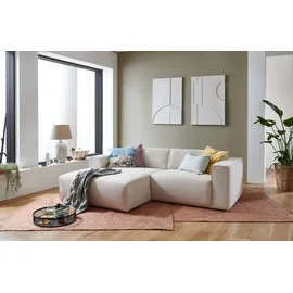 Andas Ecksofa »Noord«, mit Kedernaht, Breite 234 cm, Cord, Struktur, Webstoff beige