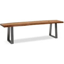 FineBuy Sitzbank Akazie Massivholz 180 x 40 x 45,5 cm