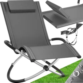 Tectake Sonnenliege 150 x 73 x 75 cm Grau