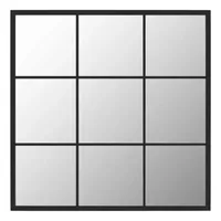 Furnicato Wandspiegel Schwarz 60x60 cm Metall (1-St) schwarz