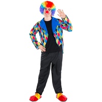 dressforfun Herrenkostüm Clown | schickes Kostüm mit Zierknöpfe | Harlekin Clown-Kostüm Fasching (M | Nr. 300844)