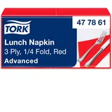 TORK Serviette 477861 33x33cm 3lg. 1/4 Falz rot