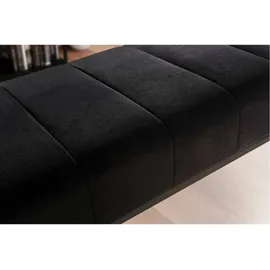 Wohnling Sitzbank Samt Schwarz 108 x 40 x 40 cm