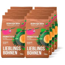 Eduscho Lieblingsbohnen Aromatisch - 8x 750g Ganze Bohne - Intensität: 3/5