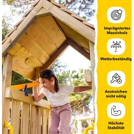 Wickey Spielturm JoyFlyer mit Rutsche und Sandkasten Grün