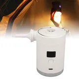 Mini-akku-luftpumpe Mit Led-anzeige Für Luftmatratzen, Weißes Abs, 4000 Mah, Zum Aufpumpen Und Ablassen Der Luft, Camping