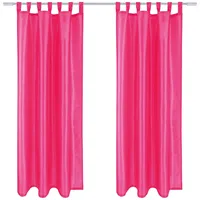 arsvita 2er Pack Gardine Blickdicht Alessia mit Schlaufen 140x175cm pink