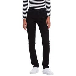 Cross Jeans Damen Jeans Anya Slim Fit Schwarz Hoher Bund Reißverschluss W 32 L 32