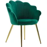 KADIMA DESIGN Esszimmerstuhl Tulpe Samt Gepolstert, Küchenstuhl mit in Grün | Gr.: onesize