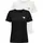 Only Kurzarmshirt "ONLKITA LIFE S/S TOP 2 PACK CS JRS", Damen, Gr. XS, schwarz (schwarz pack:cloud dancer, print gold glitter heart), Jersey, Obermaterial: 100% Baumwolle, bedruckt, regular fit normal, Rundhals, Shirts, Baumwolle, Glitzerdruck