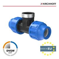 Kirchhoff T-Übergangsstück 20mmx1/2'x20mm pp Kunststoff Kupplung Kaltwasserleitung