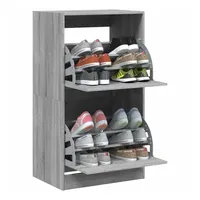 VidaXL Schuhschrank mit 2 Klappen Grau Sonoma 60x42x108 cm
