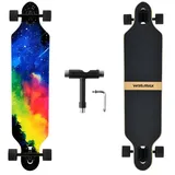 COFI 1453 Longboard Twin Tip Skateboard Longboard Farbe Sky 8 Lagen, ABEC 11