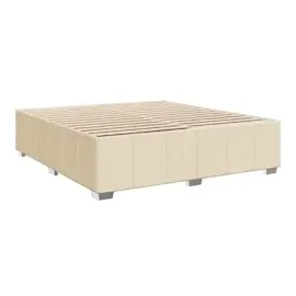 vidaXL Boxspringbett mit Matratze Creme 200x200 cm Stoff