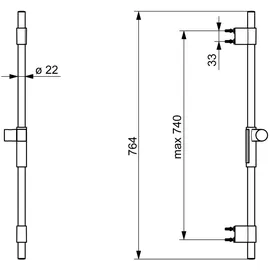 Hansa Brausestange HANSAACTIVEJET maximale Länge 764mm, chrom