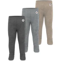 normani Outdoor Sports Normani, Outdoor Sports 3er Pack Baby Merino Unterhose mit Füßen in Beige/Grau/Anthrazit | Gr.: 56