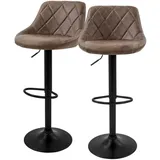 ML-Design Barhocker 2er Set aus Kunstleder Braun Metall, 37x106x47 cm Esszimmer, Barmöbel, Barhocker