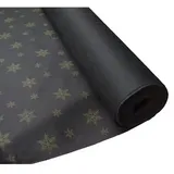 Schwarze Tischdeckenrolle von Novotex, verziert mit goldenen Sternen, 120 x 50 m. Weihnachten