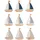 Rayher Holz-Streuteile Schiff, 9 Stück, mit Klebepunkt, 3 x 4 cm, sortiert 3 Farben, Holzstreuer Tischdeko, Tischstreuer, Streudeko, maritim, 46675000, Bunt