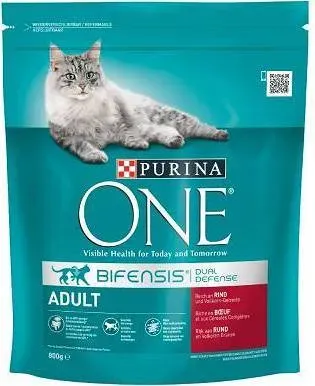 Purina One Katzenfutter für Erwachsene mit Rindfleisch 800g (Rabatt für Stammkunden 3%)