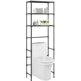 vidaXL Toilettenregal 3 Ablagen Silbern 53x28x169 cm