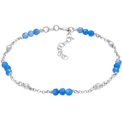 Elli Kugel Achat Bead Blau Sommer 925er Silber Armbänder & Armreife   Damen 