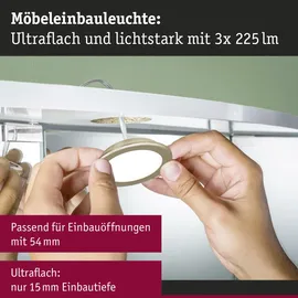 Paulmann LED Möbel-Einbauleuchte gold matt Ø 6,5 cm warmweiß 3er Set