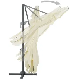 vidaXL Ampelschirm mit Aluminium-Mast 400 x 300 cm Sandweiß