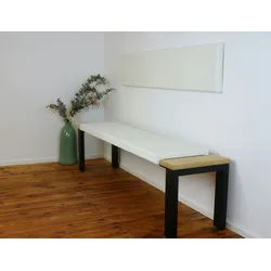 Lycce XXL Klemmkissen WEISS  Bankauflage  Sitzkissen für Sitzbank (verrutscht nicht) Kunstleder Breite 150cm