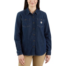 CARHARTT Damen Lockere Passform, Langärmeliges Denim-Hemd, Zion, XS