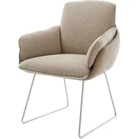 DeLife Polsterstuhl Luan-Flex, mit Armlehnen Kufengestell Edelstahl Materialmix Schlamm