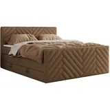 MKS Meble Boxspringbett mit Bettkasten - Braun Kunstleder - Braun