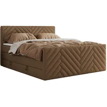 MKS Meble Boxspringbett mit Bettkasten - Braun Kunstleder - Braun