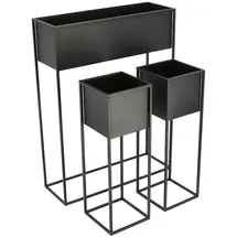 Spetebo Blumenständer 3er Set 60 x 30 cm Schwarz