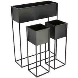 Spetebo Blumenständer 3er Set 60 x 30 cm Schwarz