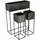 Spetebo Blumenständer 3er Set 60 x 30 cm Schwarz