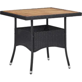 vidaXL 5-tlg. Garten-Essgruppe Poly Rattan und Massivholz Schwarz