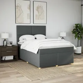 vidaXL Boxspringbett 140 x 200 cm Dunkelgrau