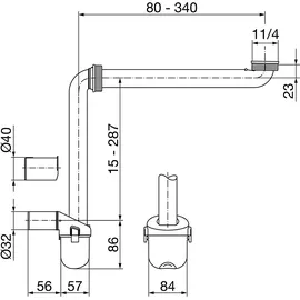 Laufen Raumsparsiphon DN40 Kunststoff Weiß