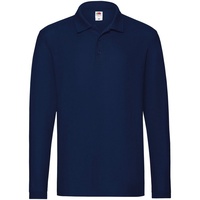 FRUIT OF THE LOOM Premium Long Sleeve Poloshirt Herren - Blau