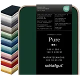 schlafgut Pure Baumwolle 140 x 200 - 160 x 220 cm green deep