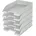 Standard A4 5er Pack Briefablage in Premium-Qualität Stapelbare Ablagefächer als Schreibtisch-Organizer Kombinierbar mit Plus-Serie Grau